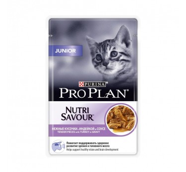 ПРО ПЛАН Влажный корм для котят Purina Pro Plan Junior, индейка, пауч, 85 г